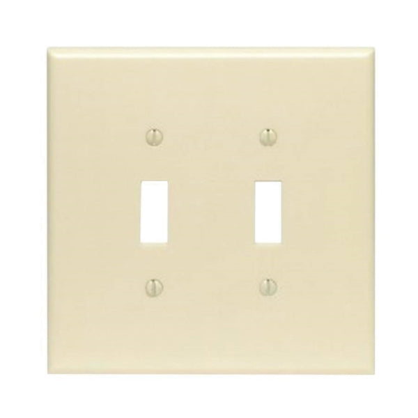 Leviton 86109 Wallplate, 5-1/4 in L, 5.31 in W, 2 -Gang, Plastic, Ivory