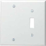 Leviton 002-88006-000 Non-Metallic Wallplate, Standard-Size, 4-1/2 in L, 2-3/4 in W, 2-Gang, Thermoset, White, Smooth