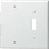 Leviton 002-88006-000 Non-Metallic Wallplate, Standard-Size, 4-1/2 in L, 2-3/4 in W, 2-Gang, Thermoset, White, Smooth