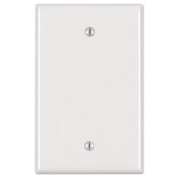 Leviton PJ13-I Blank Wallplate, 3-1/8 in L, 4-7/8 in W, 1/4 in Thick, 1 -Gang, Nylon, Ivory, Box Mounting