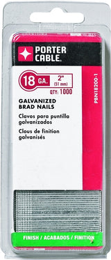 Porter-Cable PBN18200-1 Series Nail, Glue Collation, 2 in L, 18 ga Gauge, Steel, Galvanized, Brad Head, 1000/PK