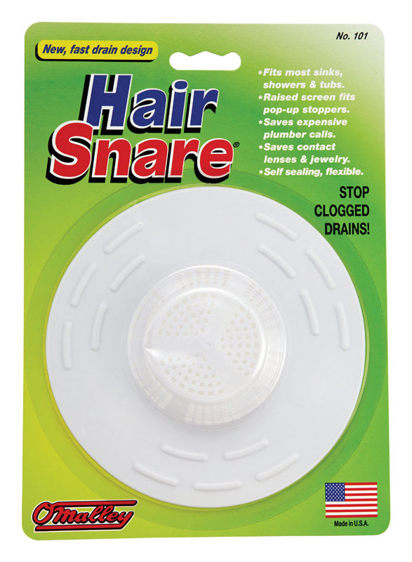 O'Malley Hair Snare 5 in. White Plastic Drain Stopper, Pack of 6