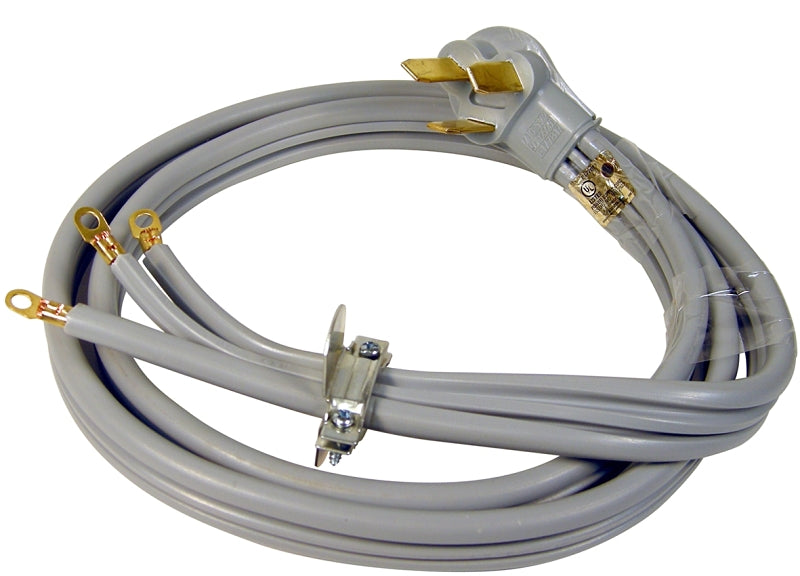 PowerZone ORR628104 Power Supply Range Cord, 6 8 AWG Cable, 4 ft L, 50 A, 250 V, Gray