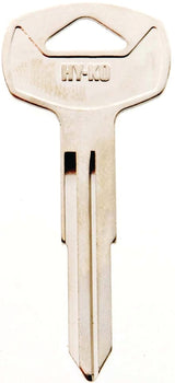 Hy-Ko 11010DA21 Automotive Key Blank, Brass, Nickel, For: Nissan Vehicle Locks, DA21 Key Number, Pack of 10