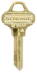 Hy-Ko 11010C123 Key Blank, Brass, Nickel-Plated, For: Schlage C123 Locks, Pack of 10