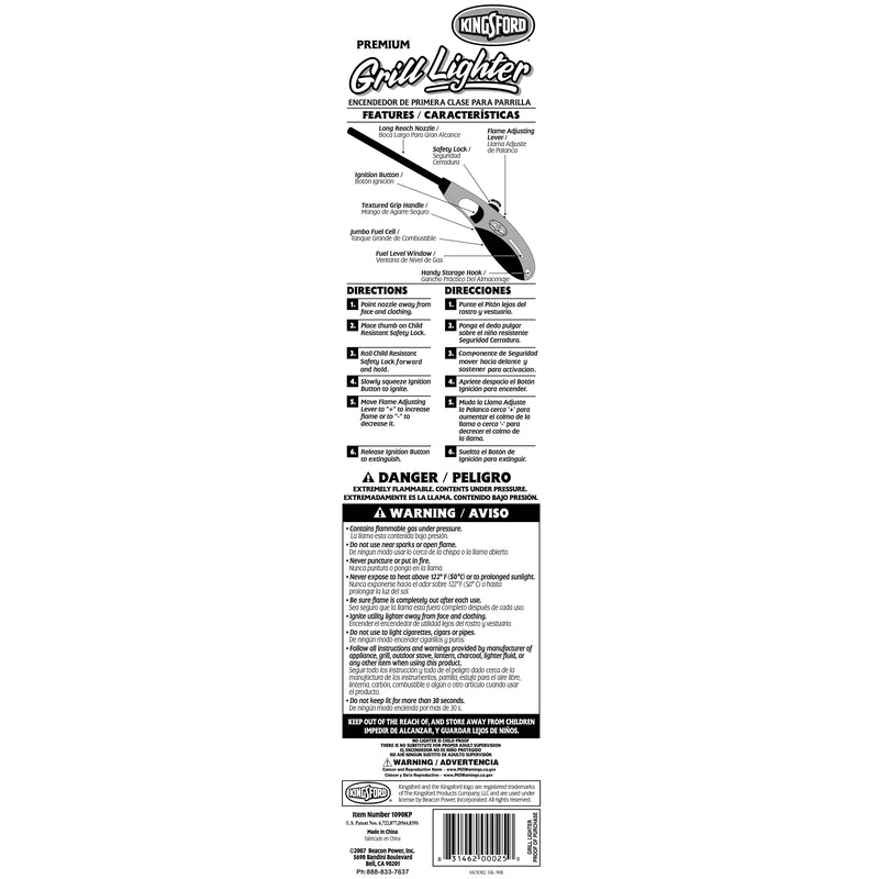 Kingsford Grill Butane Lighter 1 pk, Pack of 8