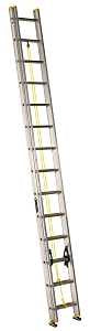 Louisville AE3200 Series AE3228 Extension Ladder, 27 ft 7 in H Reach, 250 lb, 28-Step, 1-1/2 in D Step, Aluminum