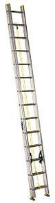 Louisville AE3200 Series AE3228 Extension Ladder, 27 ft 7 in H Reach, 250 lb, 28-Step, 1-1/2 in D Step, Aluminum