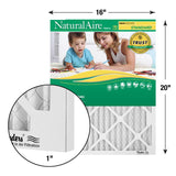 NaturalAire 16 in. W X 20 in. H X 1 in. Synthetic 8 MERV Pleated Air Filter 1 pk, Pack of 12