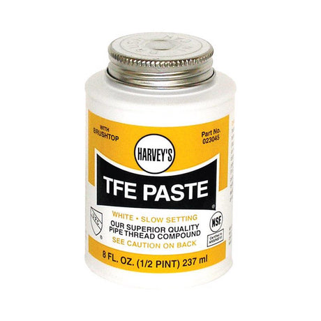 Harvey 023045 Pipe Thread Compound, 8 fl-oz Jar, Liquid, Paste, White