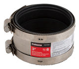 ProSource NHC-33 Coupling, 3 in, Cast Iron, Plastic and Steel Drain Pipes, Rubber/Stainless Steel