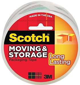 Scotch 3650 Series Packaging Tape, Acrylic Adhesive, 54.6 yd L, Clear, 1.88 in W, Polypropylene Backing