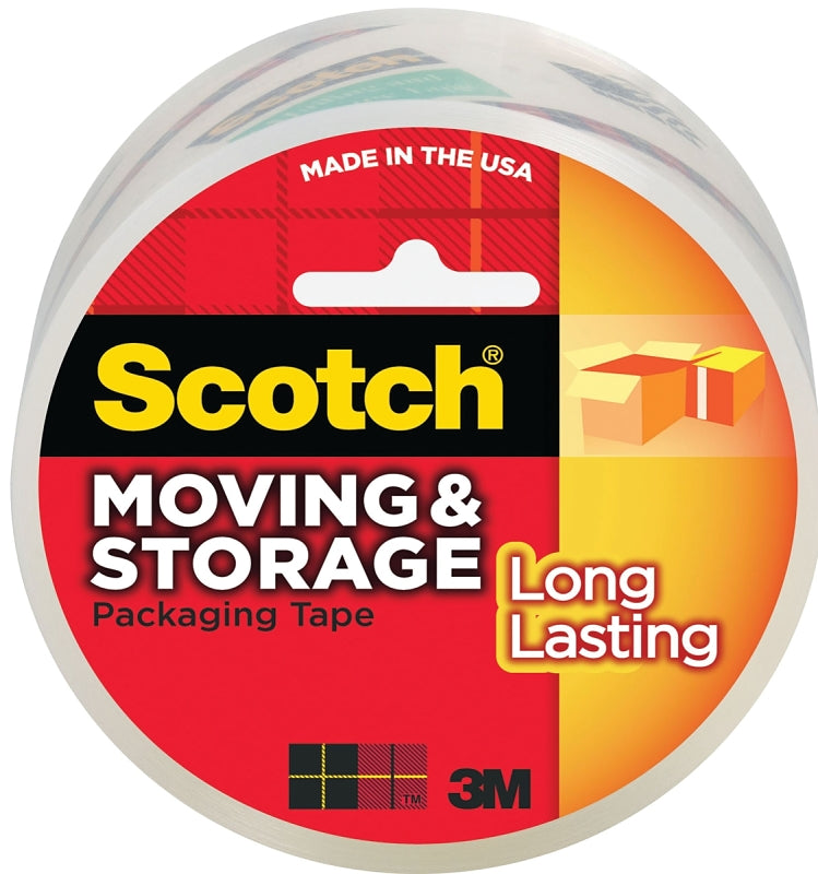 Scotch 3650 Series Packaging Tape, Acrylic Adhesive, 54.6 yd L, Clear, 1.88 in W, Polypropylene Backing