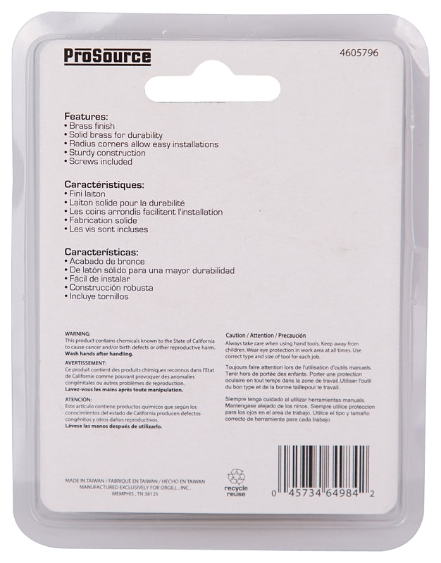 ProSource CB-04CPB-PS Ball Catch, Brass, Polished Brass, Brass