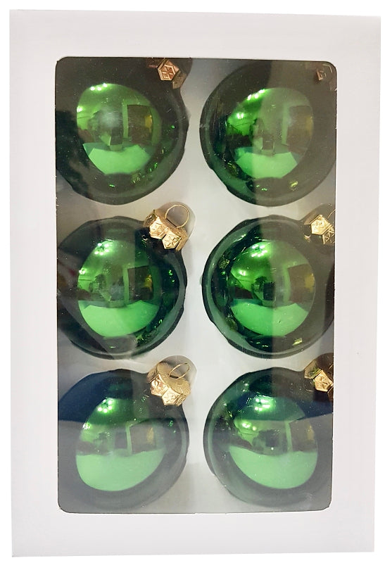 Hometown Holidays 99505 Christmas Ornament, Glass, Green, Pack of 24