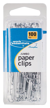 Swingline Work Essentials A70725855 Paper Clip, Jumbo, Silver, Pack of 50