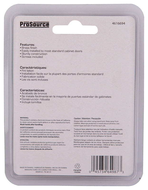 ProSource CB-01CPB-PS Double Ball Catch, Brass, Polished Brass, Brass