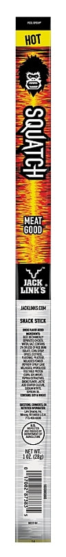 Jack Link's 10000012162 Squatch Snack, Stick, Hot, 1 oz, Pack of 20