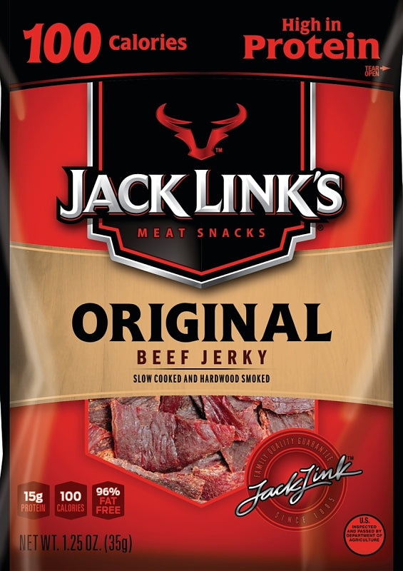 Jack Link's 10000008418 Snack, Jerky, Original, 1.25 oz, Pack of 10