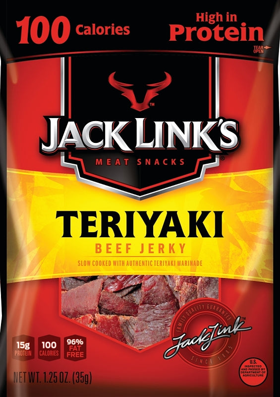 Jack Link's 10000008424 Snack, Jerky, Teriyaki, 1.25 oz, Pack of 10