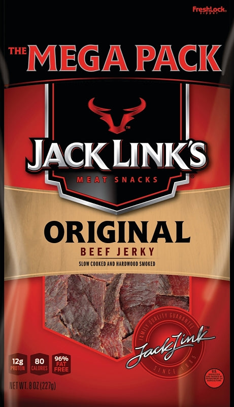 Jack Link's 10000008206 Snack, Jerky, Original, 8 oz, Pack of 8