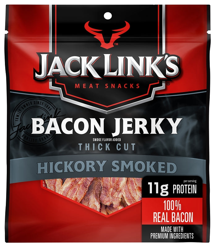 Jack Link's 10000017288 Snack, Jerky, Hickory Smoked, 2.5 oz, Bag, Pack of 8