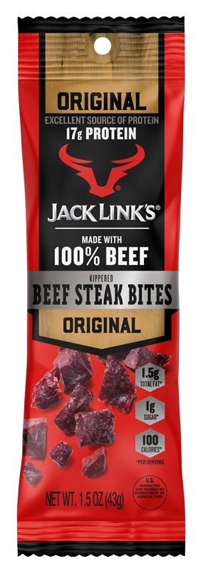 Jack Link's 10000025233 Beef Steak Bite, Original Flavor, 1.5 oz Pack Pack of 12