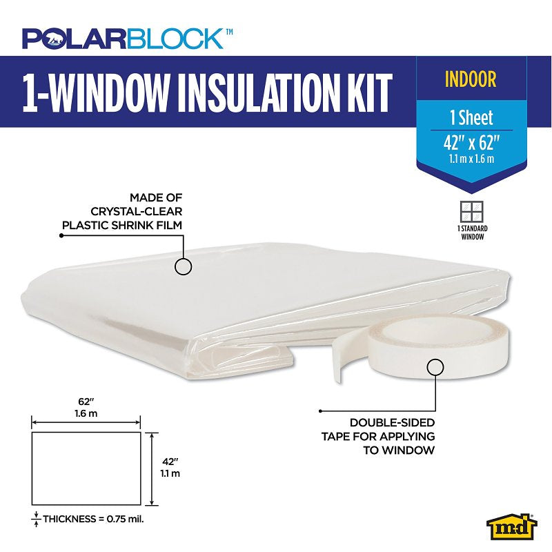 M-D 04184 Window Insulation Kit, 42 in W, Clear