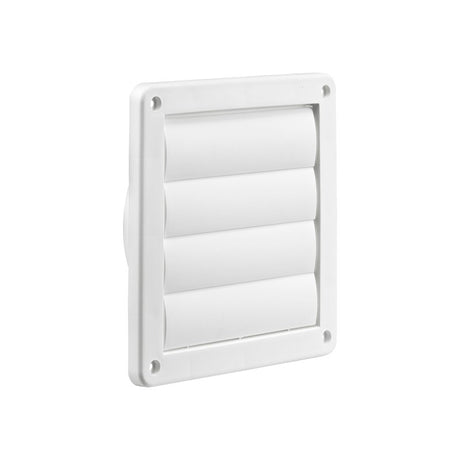 Lambro 361W Exhaust Wall Louvered Vent, 6 in W, Plastic, White