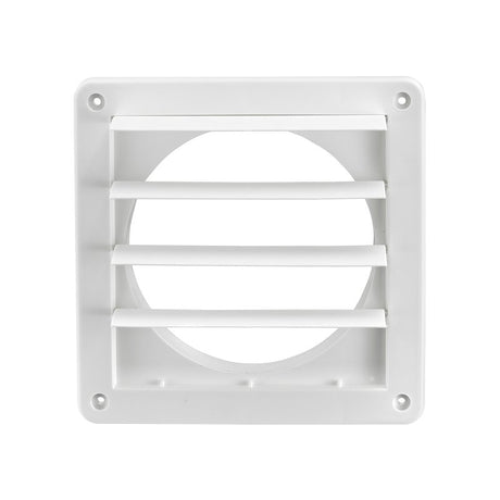 Lambro 361W Exhaust Wall Louvered Vent, 6 in W, Plastic, White