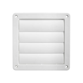 Lambro 361W Exhaust Wall Louvered Vent, 6 in W, Plastic, White