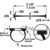Prime-Line CCGD12127 Garage Door Weatherstrip, 2-7/8 in W, 5/64 in Thick, 9 ft L, Vinyl, Gray
