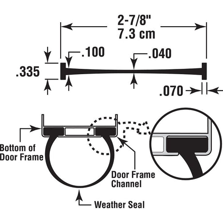 Prime-Line CCGD12127 Garage Door Weatherstrip, 2-7/8 in W, 5/64 in Thick, 9 ft L, Vinyl, Gray
