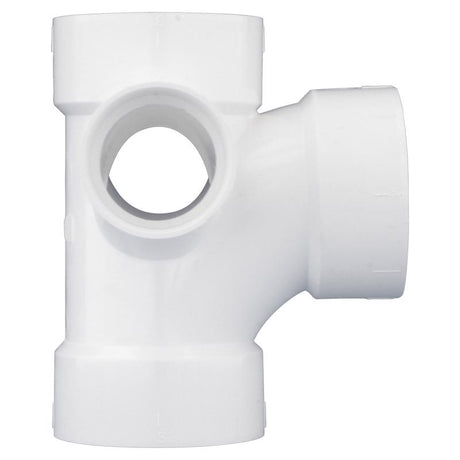 Charlotte Pipe Schedule 40 3 in. Hub X 3 in. D Hub PVC Reducing Double Fixture Fitting Tee 1 pk
