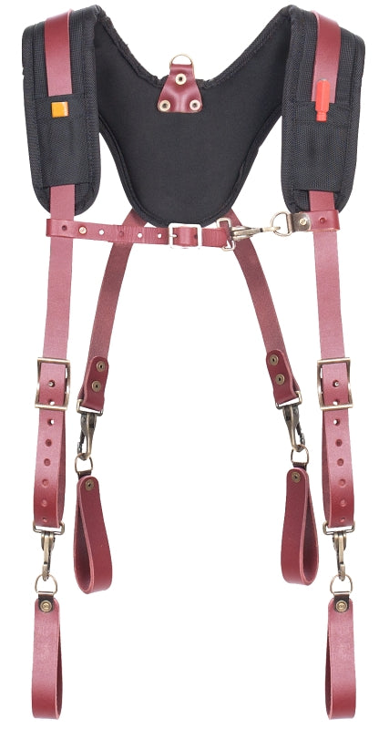 CLC Signature Elite Series 21522 Padded Yoke Leather Suspender, One-Size, Grain Leather/1680D Ballistic Nylon