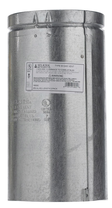 Selkirk 6 in. D X 12 in. L Aluminum Round Gas Vent Pipe, Pack of 2