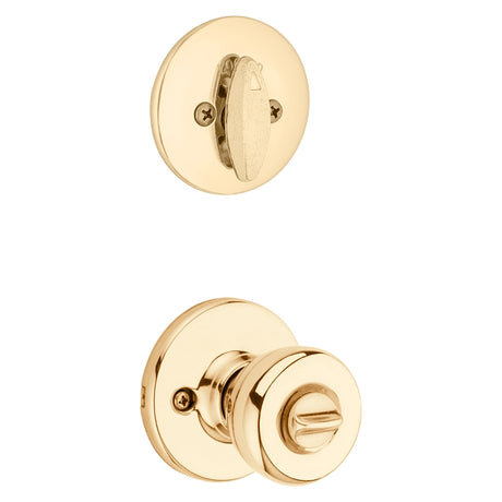 Kwikset 690T 3RCLRCSK6BX Combination Lockset, Knob Handle, Tylo Design, Polished Brass, Turn Button Interior Handle, Pack of 6