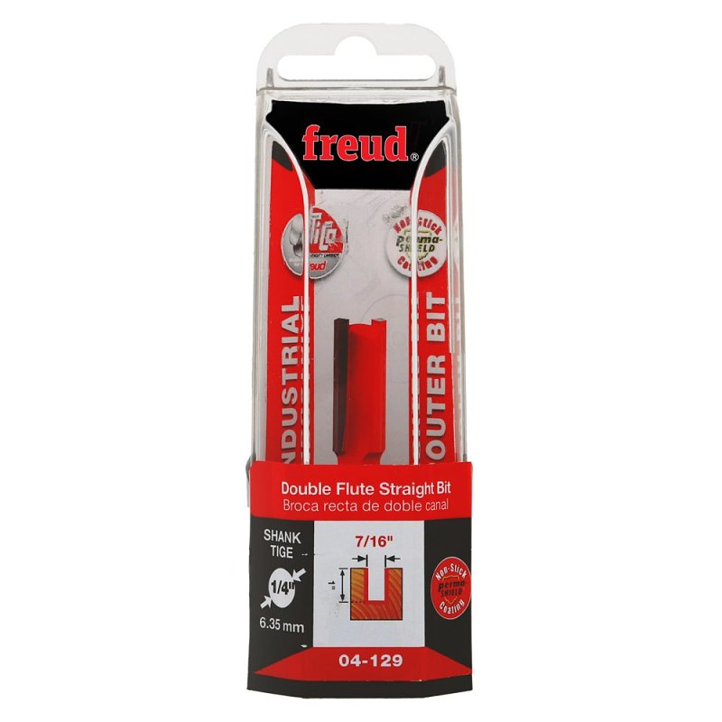 Freud Router Bit Packaging Freud 04-129 Router Bit, 7/16 in Dia Cutter, 1 in L Cutting, 2-1/2 in ...