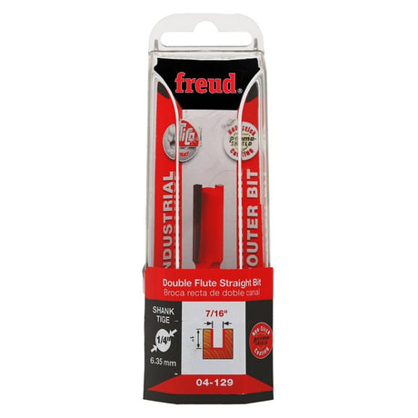 Freud 04-129 Router Bit, 7/16 in Dia Cutter, 1 in L Cutting, 2-1/2 in OAL, 1/4 in Dia Shank, 2-Cutter, Carbide