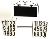 Hy-Ko 500-GF House Number Kit, Character: 0 to 9, Black Character, White Background, Wrought Iron