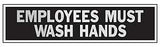 Hy-Ko 443 Princess Sign, Rectangular, EMPLOYEES MUST WASH HANDS, Gray Legend, Red Background, Aluminum, Pack of 10