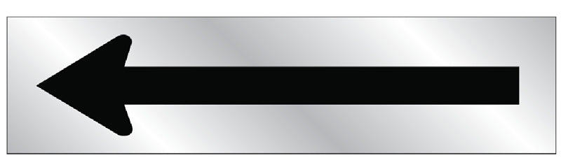 Hy-Ko 486 Safety Sign, Arrow, Silver Background, Vinyl, 2 in L, 8 in W, Pack of 10