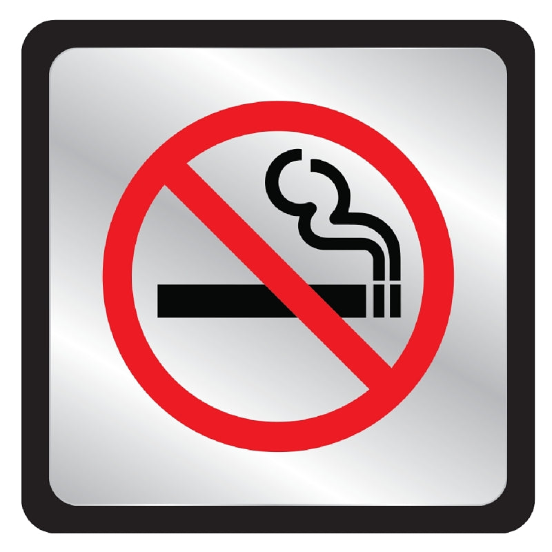 Hy-Ko 495 No Smoking Symbol Plaque, Plastic, 4 in H x 4 in W Dimensions, Pack of 5
