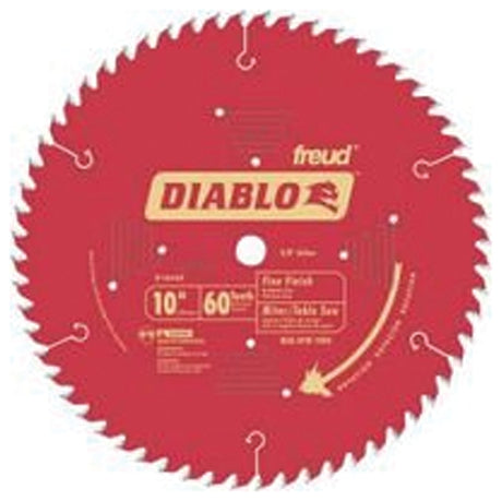 Diablo D1060X Circular Saw Blade, 10 in Dia, 5/8 in Arbor, Super Thin Kerf Teeth, 60-Teeth, Carbide Cutting Edge