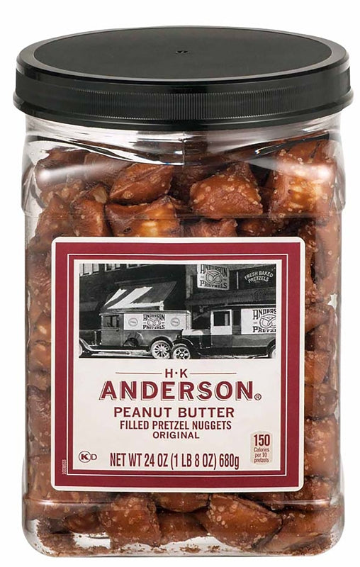 H.K. Anderson 689386 Pretzel Nugget, Peanut Butter, 24 oz, Jar