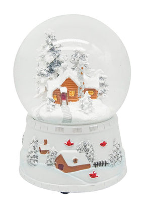 Santas Forest 92907 Farm House Water Snow Globe, 5.33 in H, Glass/Resin, White, Pack of 12