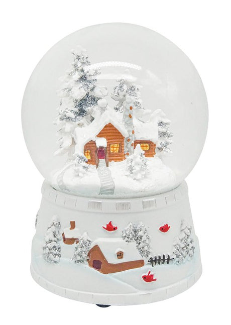 Santas Forest 92907 Farm House Water Snow Globe, 5.33 in H, Glass/Resin, White, Pack of 12