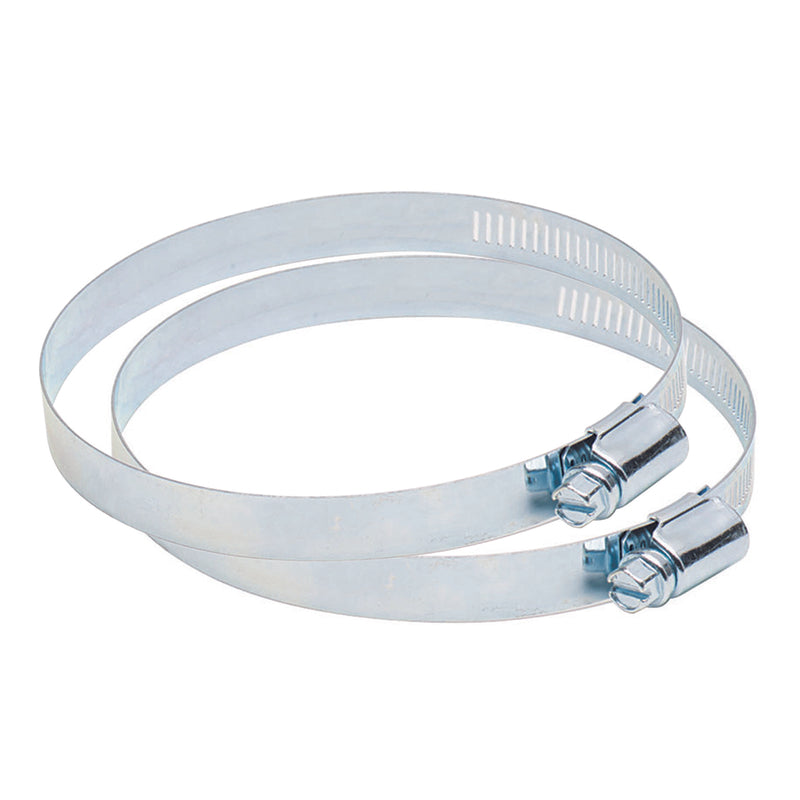 Deflect-O 4 in. D Silver/White Metal Adjustable Vent Clamp