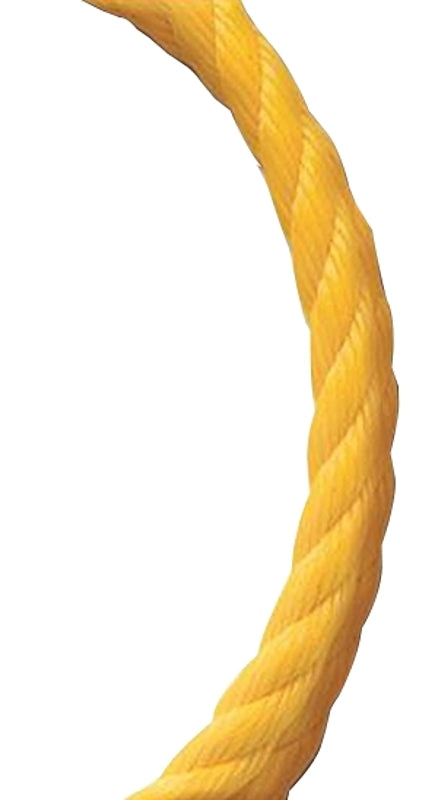 Baron 54800 Rope, 1/4 in Dia, 600 ft L, 113 lb Working Load, Polypropylene, Yellow