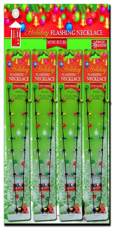 Hometown Holidays 25113 Holiday Flashing Necklace, Mini Bulb, Multi-Color, Pack of 36